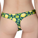 Lime And Lemon Pattern Print Women's Thong