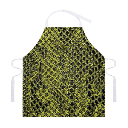 Lime Green And Black Snakeskin Print Adjustable Apron