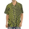 Lime Green And Black Snakeskin Print Aloha Shirt