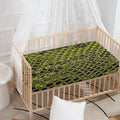 Lime Green And Black Snakeskin Print Baby Crib Sheet