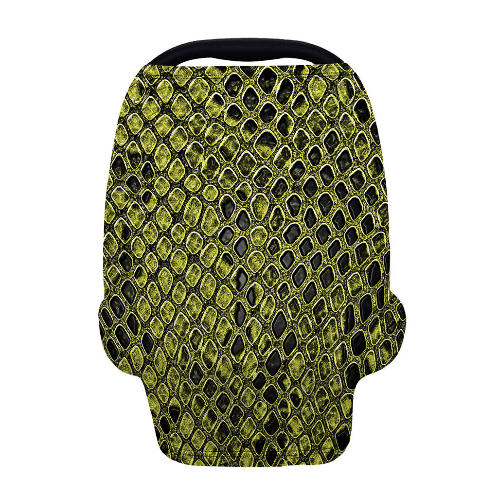 Lime Green And Black Snakeskin Print Baby Seat Cover