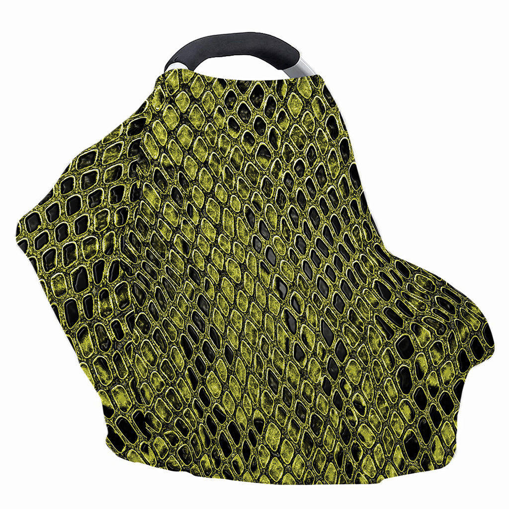 Lime Green And Black Snakeskin Print Baby Seat Cover