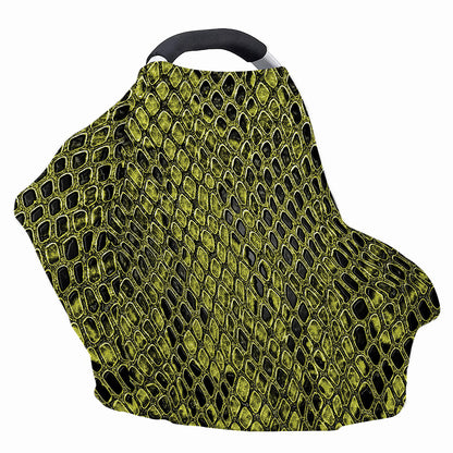 Lime Green And Black Snakeskin Print Baby Seat Cover