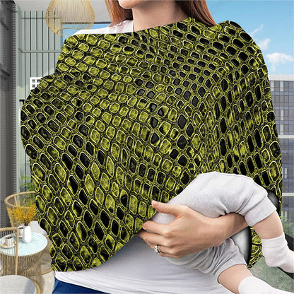 Lime Green And Black Snakeskin Print Baby Seat Cover