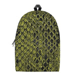 Lime Green And Black Snakeskin Print Backpack