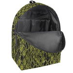 Lime Green And Black Snakeskin Print Backpack