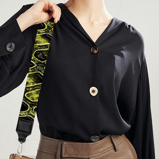 Lime Green And Black Snakeskin Print Bag Strap
