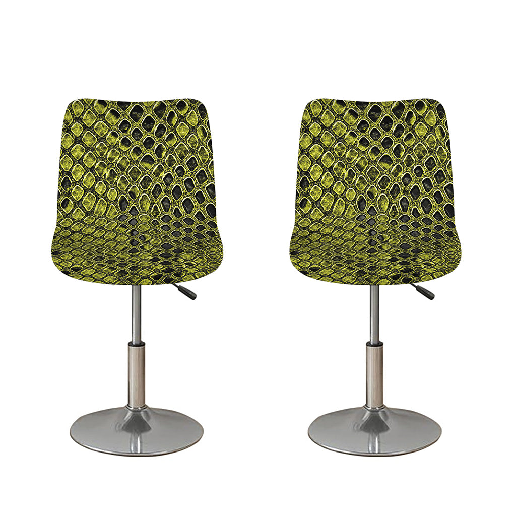 Lime Green And Black Snakeskin Print Bar Stool Covers