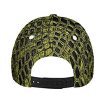 Lime Green And Black Snakeskin Print Baseball Cap