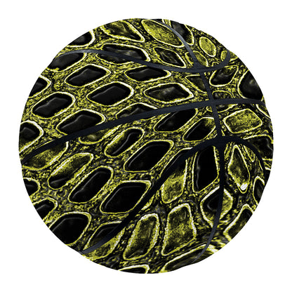 Lime Green And Black Snakeskin Print Basketball
