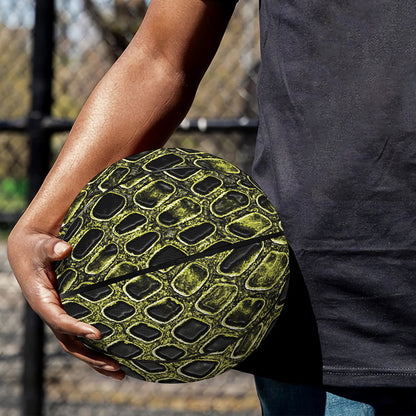 Lime Green And Black Snakeskin Print Basketball