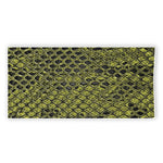 Lime Green And Black Snakeskin Print Beach Towel