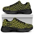 Lime Green And Black Snakeskin Print Black Chunky Shoes