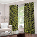 Lime Green And Black Snakeskin Print Dimout Grommet Curtains