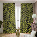 Lime Green And Black Snakeskin Print Dimout Pencil Pleat Curtains