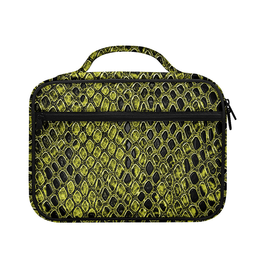 Lime Green And Black Snakeskin Print Briefcase Bible Bag