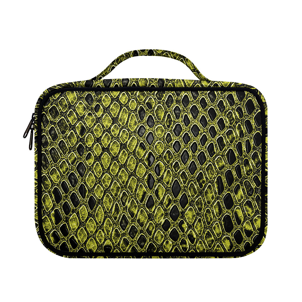 Lime Green And Black Snakeskin Print Briefcase Bible Bag