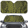 Lime Green And Black Snakeskin Print Car Windshield Sun Shade