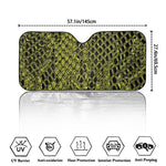 Lime Green And Black Snakeskin Print Car Windshield Sun Shade