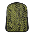 Lime Green And Black Snakeskin Print Casual Backpack
