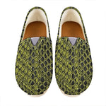 Lime Green And Black Snakeskin Print Casual Shoes