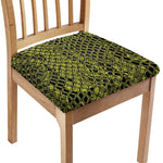 Lime Green And Black Snakeskin Print Chair Cushion Cover
