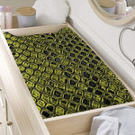 Lime Green And Black Snakeskin Print Changing Pad Cover