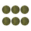 Lime Green And Black Snakeskin Print Coaster Set