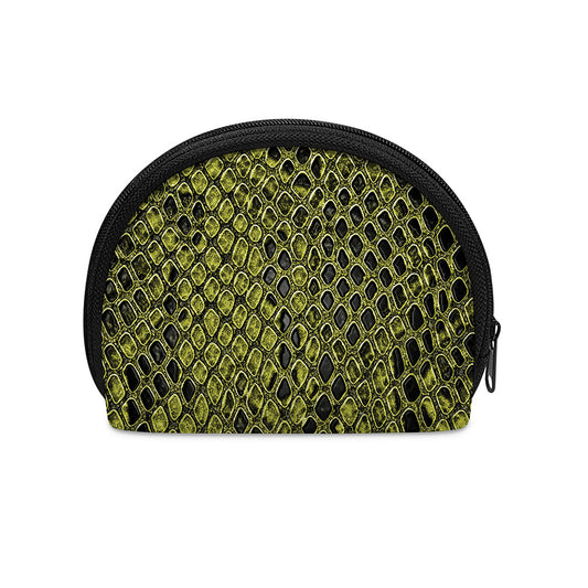 Lime Green And Black Snakeskin Print Coin Purse
