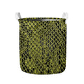 Lime Green And Black Snakeskin Print Collapsible Laundry Basket