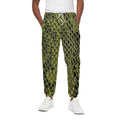Lime Green And Black Snakeskin Print Cotton Sweatpants