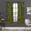 Lime Green And Black Snakeskin Print Grommet Curtain Panels