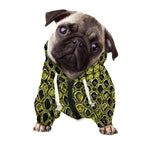 Lime Green And Black Snakeskin Print Dog Zip Up Hoodie