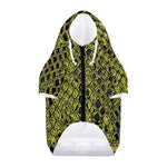 Lime Green And Black Snakeskin Print Dog Zip Up Hoodie