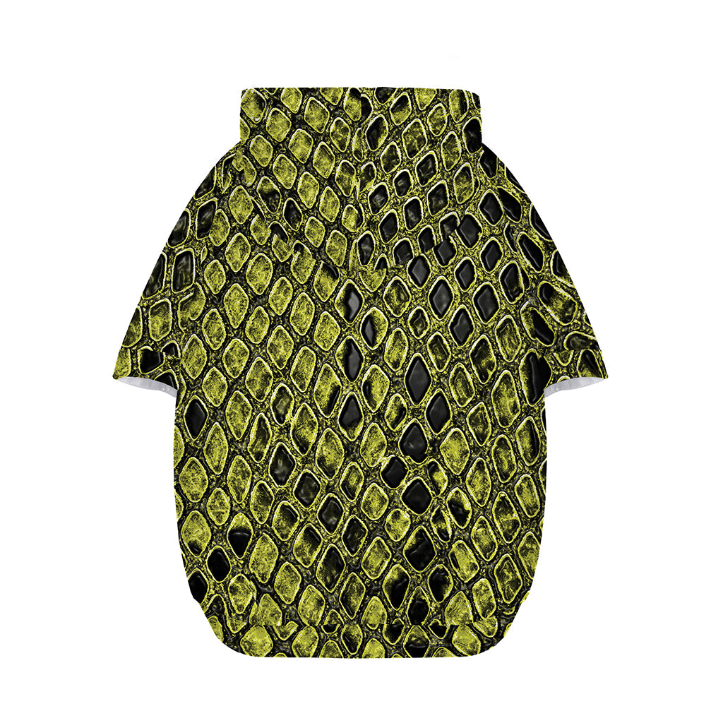 Lime Green And Black Snakeskin Print Dog Zip Up Hoodie