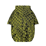 Lime Green And Black Snakeskin Print Dog Zip Up Hoodie
