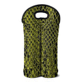 Lime Green And Black Snakeskin Print Double Neoprene Wine Tote