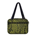 Lime Green And Black Snakeskin Print Double Strap Bible Bag