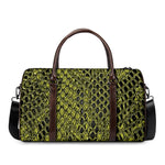 Lime Green And Black Snakeskin Print Duffle Bag