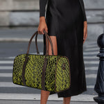 Lime Green And Black Snakeskin Print Duffle Bag
