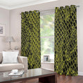 Lime Green And Black Snakeskin Print Extra Wide Grommet Curtains