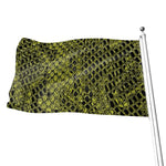 Lime Green And Black Snakeskin Print Flag