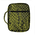 Lime Green And Black Snakeskin Print Front Pocket Bible Bag