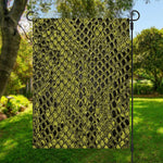 Lime Green And Black Snakeskin Print Garden Flag