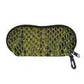 Lime Green And Black Snakeskin Print Glasses Case