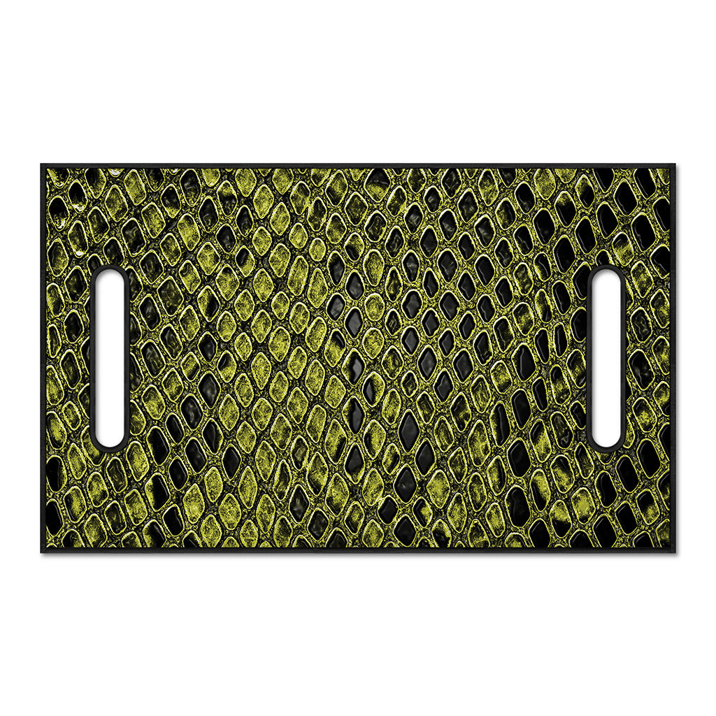 Lime Green And Black Snakeskin Print Golf Cart Seat Cover