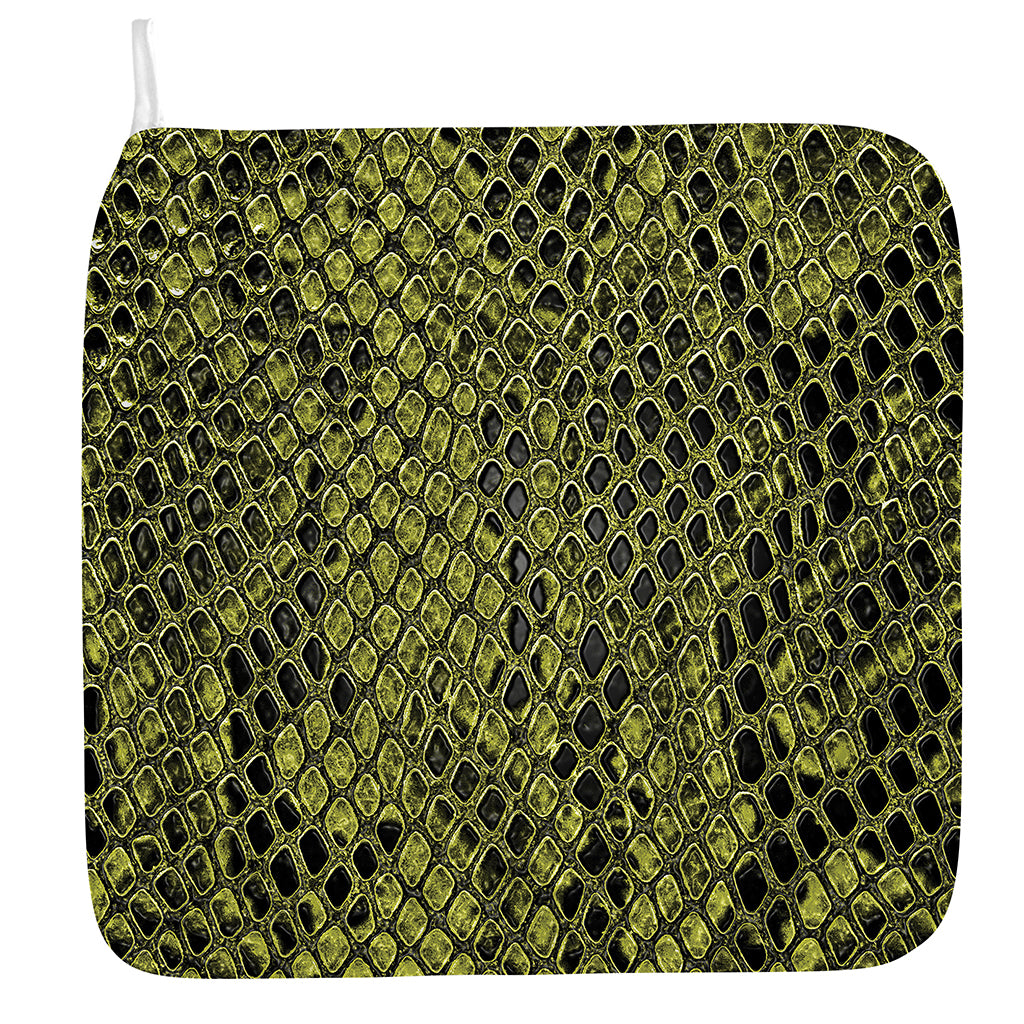 Lime Green And Black Snakeskin Print Hand Towel
