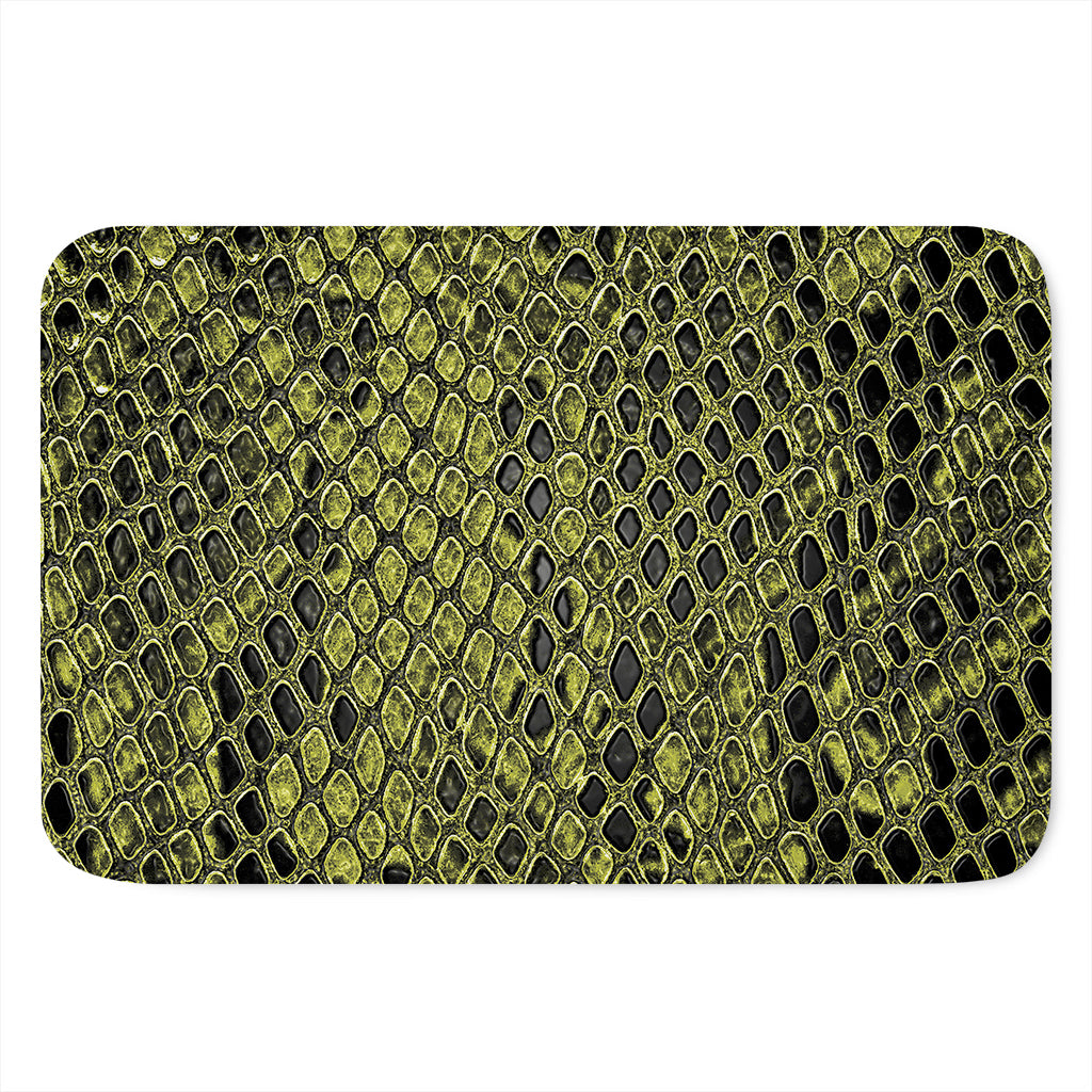 Lime Green And Black Snakeskin Print Indoor Door Mat