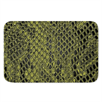 Lime Green And Black Snakeskin Print Indoor Door Mat