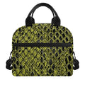 Lime Green And Black Snakeskin Print Insulated Lunch Bag